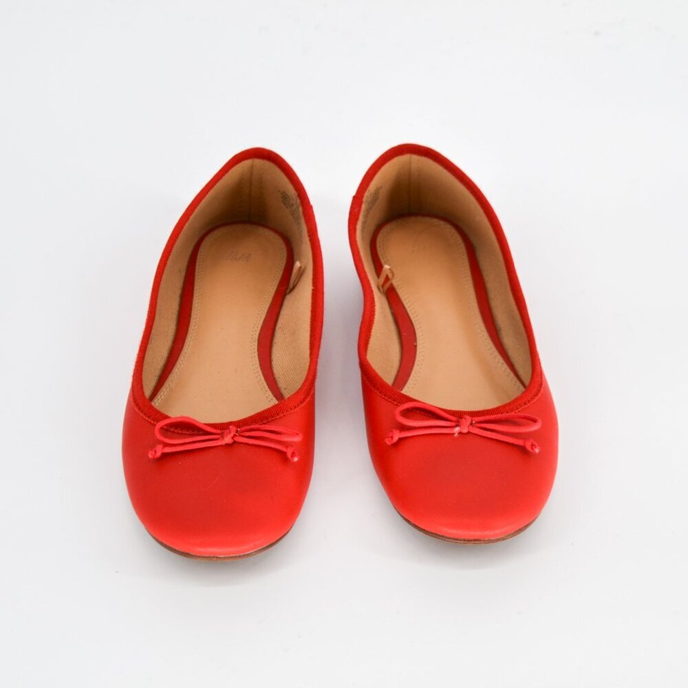 H&M Bow Ballet Flats in Red Minimalist Ballerina Travel Comfort Shoes Womens 8 - Picture 4 of 9